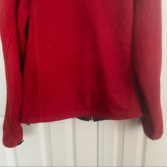 L.L Bean Red Full Zipper Cotton Fleece M - Picture 6 of 11